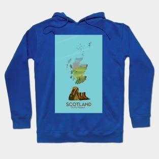 Scotland Map Travel Poster Hoodie